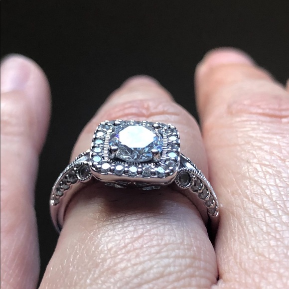 QVC Vintage style sterling silver CZ ring - Picture 6 of 7